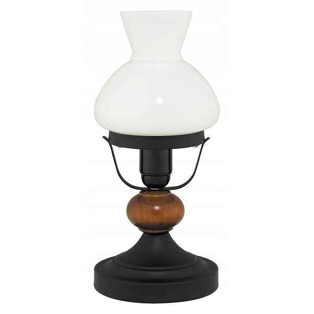 noční retro stolní lampa ve tvaru petrolejové lampy, černá, bílá Rabalux