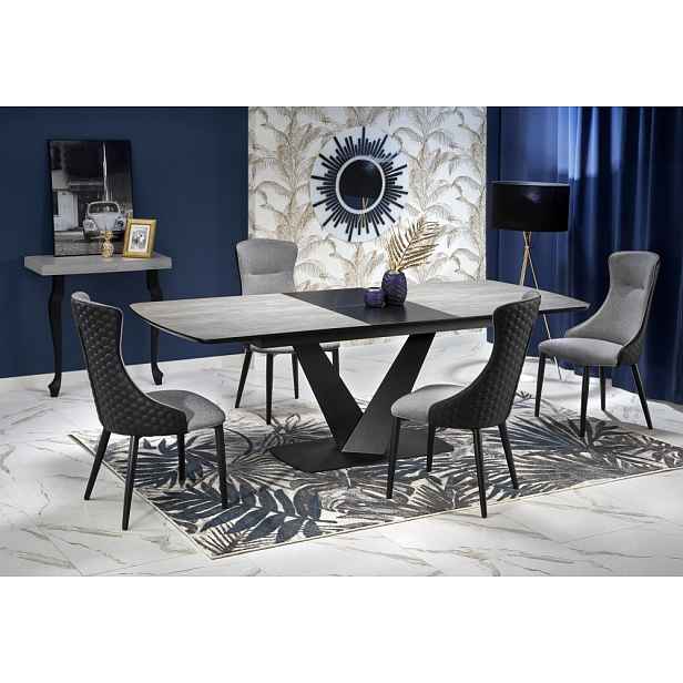 Rozkládací jídelní stůl VINSTON šedá / černá Halmar, 180 - 230 cm
