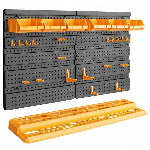 vidaXL Stěna na nářadí 646 x 385 mm 26 držáků PP