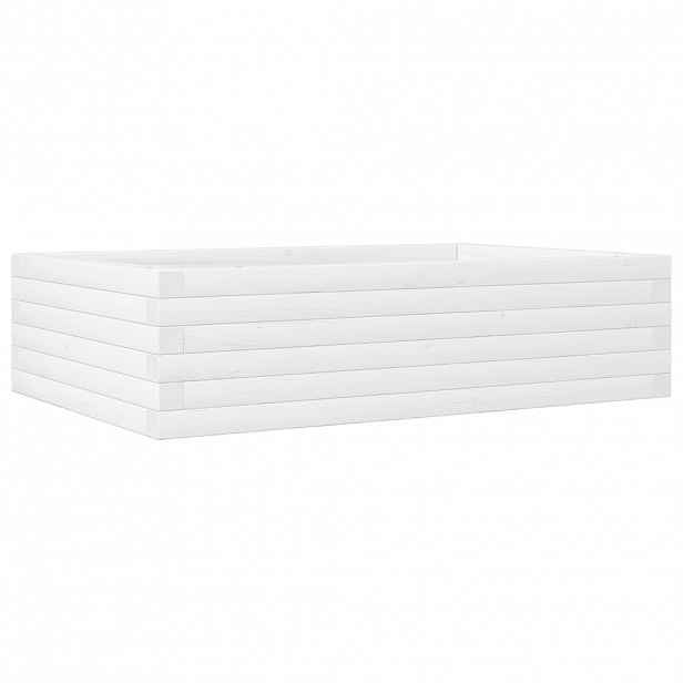 vidaXL Zahradní truhlík bílý 90 x 60 x 23 cm masivní borové dřevo