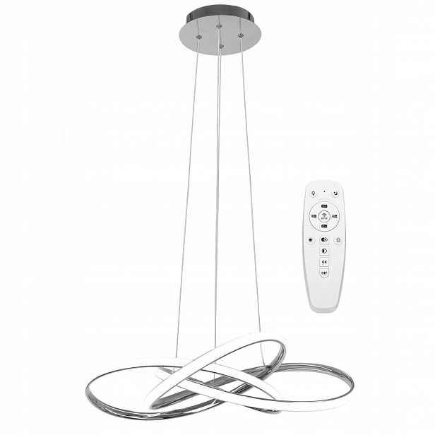 Závěsná Led chromová stropní lampa s dálkovým ovládáním, nastavitelná barva Toolight