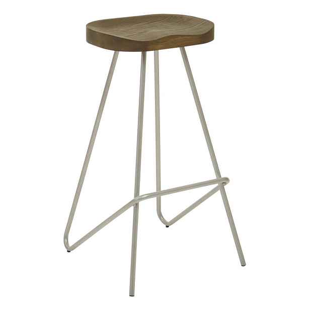 Barová stolička z jilmového dřeva ve stříbrné barvě/v přírodní barvě (výška sedáku 78 cm) District – Premier Housewares