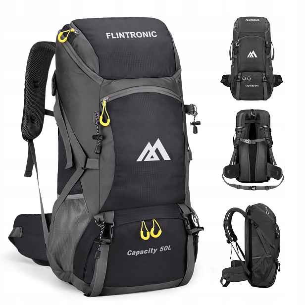 flintronic batoh 50L voděodolný, černý