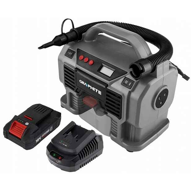 Graphite Kompresor Akumulátor 4AH Energy+ 18V Set 58GE113 58GE131 Kpl.