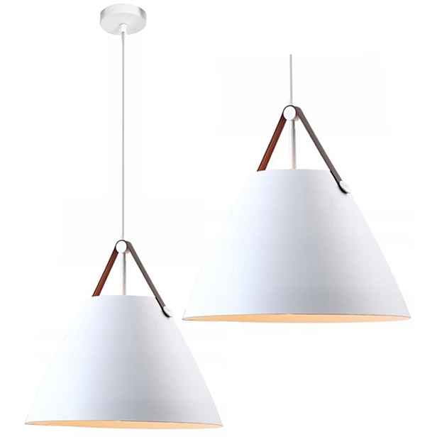 Velká, Moderní Závěsná Lampa Buffo E27, Bílá