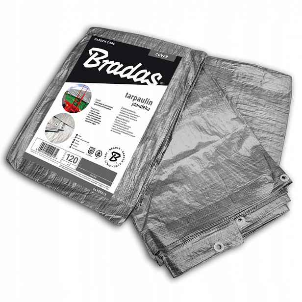 Zesílená plachta Bradas Silná 8x12 m 120 g/m2 stříbrná PL1208/12