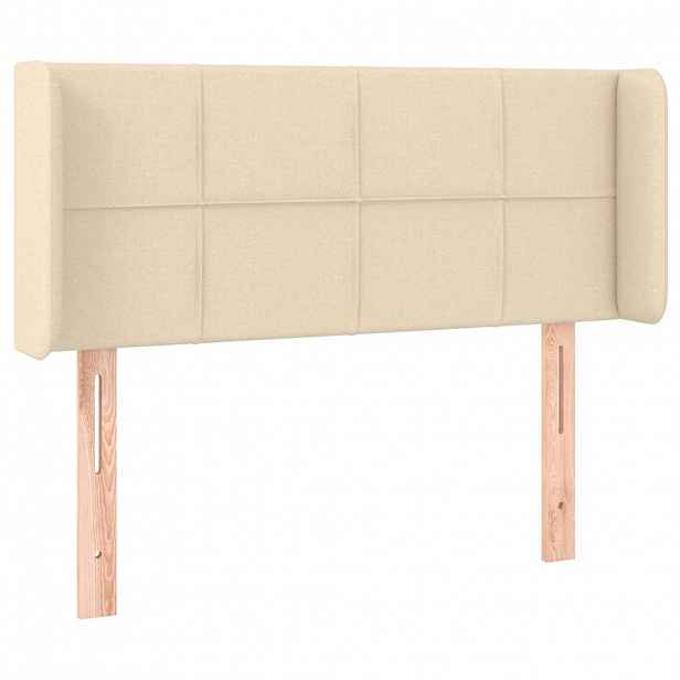 vidaXL Čelo postele typu ušák krémové 93x16x78/88 cm textil