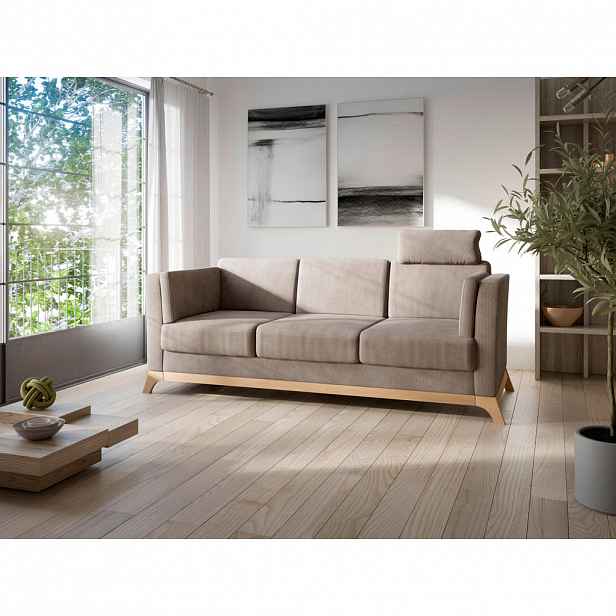Sit & More TŘÍMÍSTNÁ POHOVKA, textil, šedohnědá