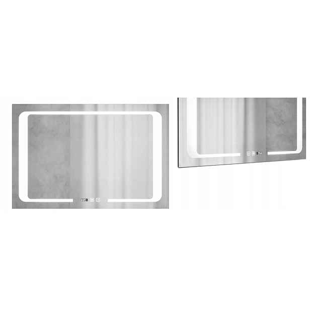 Obdélníkové podsvícené zrcadlo s úsporou energie Minor Chrom Led 90x60