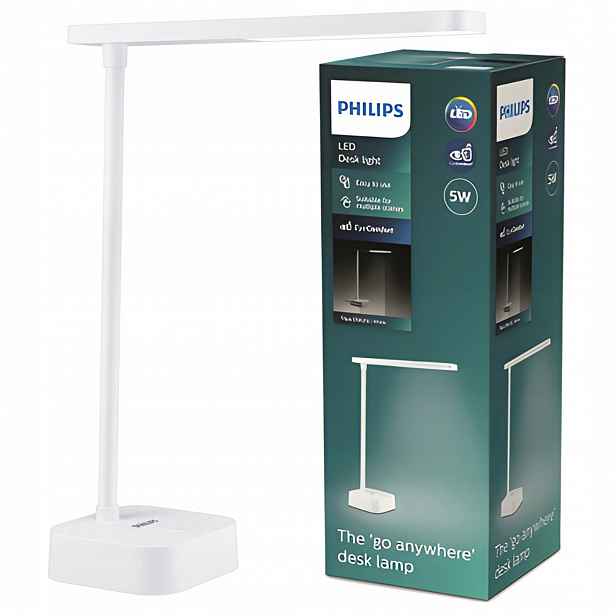 Školní stolní lampa Noční Led Tilpa 5W 5000K Stmívatelná Bílá Philips