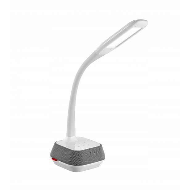 Stolní lampa Platinet, bílá lampa, výkon až 18 W, Bt Bluetooth reproduktor