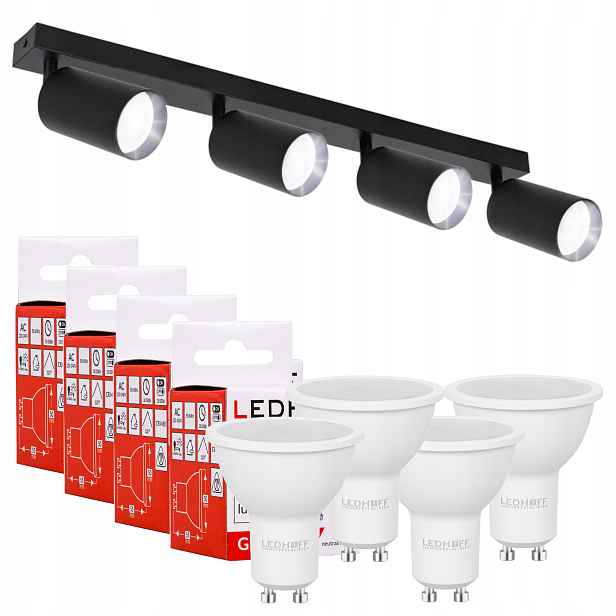 Stropní svítidlo Spotová lampa Halogenové svítidlo Led lustr GU10 žárovka x4