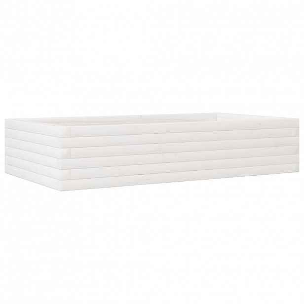 vidaXL Zahradní truhlík bílý 110 x 60 x 23 cm masivní borové dřevo