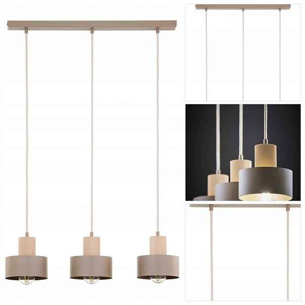 Závěsná lampa Rif Wood béžová, moderní nad stůl v kuchyni Sigma Lighting