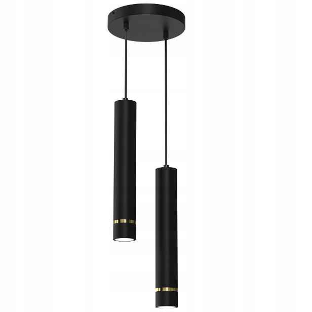 Závěsná Stropní Lampa Tuba Zwis Metal GU10 Led Sopel 2-bodová Gold