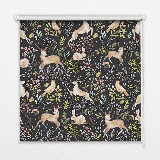 TULUP VNITŘNÍ roleta - okenní roleta - roleta - 60x140 cm - Ptáci, jeleni a králíci