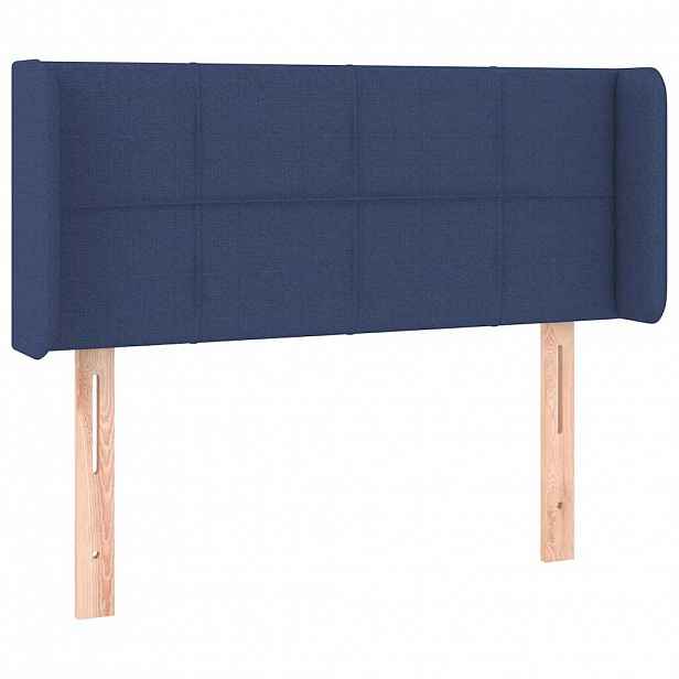 vidaXL Čelo postele typu ušák modré 93 x 16 x 78/88 cm textil