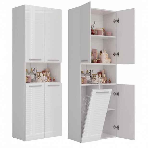 RAUMHIRSCH FURNITURE KOUZELNA SKŘÍŇKA Bílá, lesklá bílá 60/174/30
