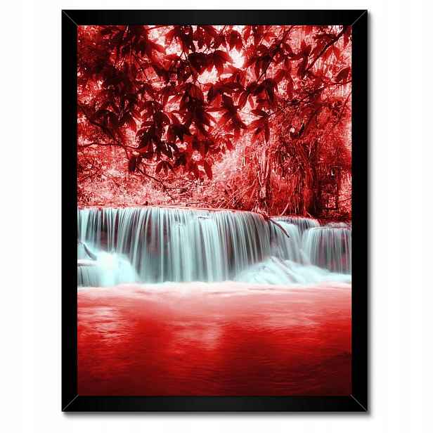 Plakáty v rámu 30x40 Červený vodopád Kaskáda