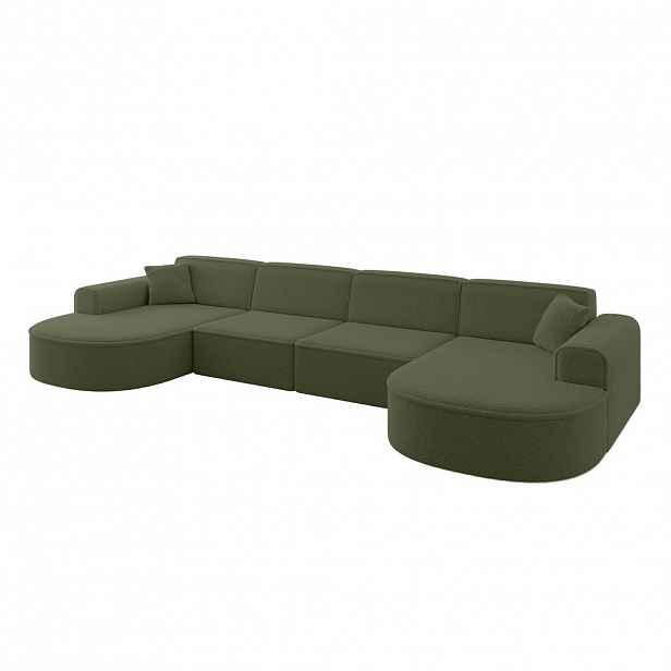 ALTDECOR SEDACÍ SOUPRAVA MARI-U2 – 388x171x79 cm, zelená, buklé