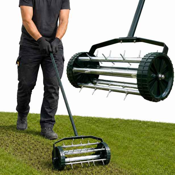 Válcový zahradní provzdušňovač 41 cm s hroty pro provzdušňovač trávníku 150 cm