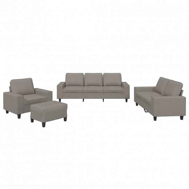 vidaXL 4dílná sedací souprava taupe textil