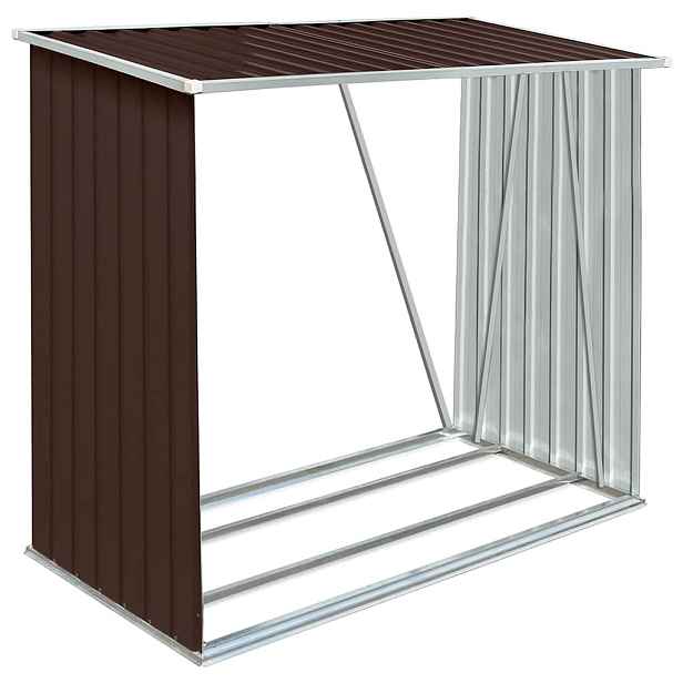 vidaXL Zahradní kůlna na dříví pozinkovaná ocel 163x83x154 cm hnědá