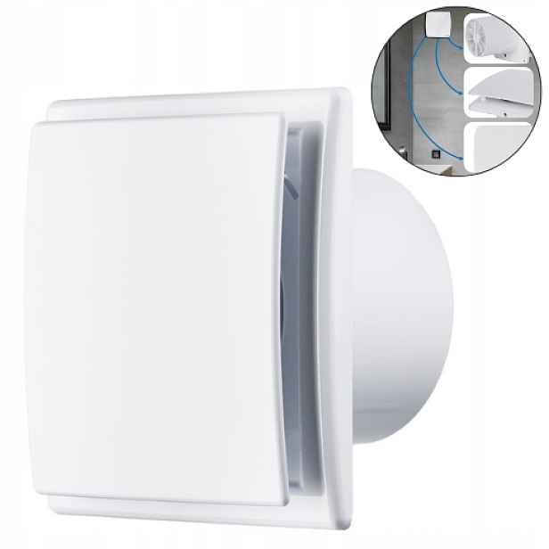 Koupelnový Ventilátor Průměr 90 CM, Bílý, Nástěnný, Stropní, Tichý 26 Db
