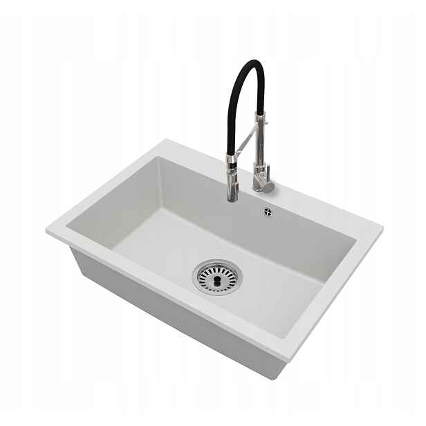 Kuchyňský granitový dřez Jednokomorový Elite 70 Baterie Sifon Chrom