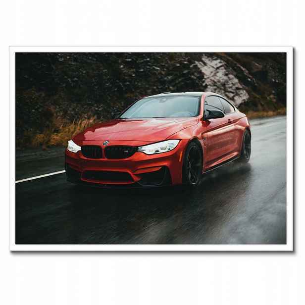 Plakáty v rámu 70x50 Červené Bmw Auto