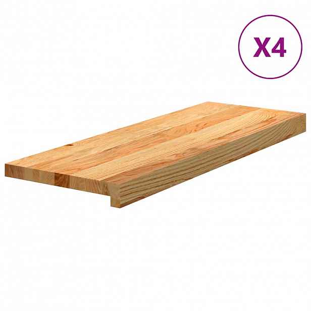 vidaXL Nášlapy na schody 4 ks světle hnědé 70x25x2 cm masivní dub
