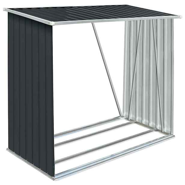 vidaXL Zahradní kůlna na dříví pozinkovaná ocel 163x83x154 cm antracit