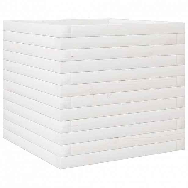 vidaXL Zahradní truhlík bílý 50 x 50 x 45,5 cm masivní borové dřevo