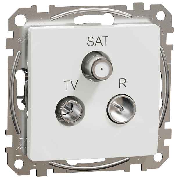 Zásuvka anténní průběžná Schneider Sedna Design TV/R/SAT 7 dB bílá