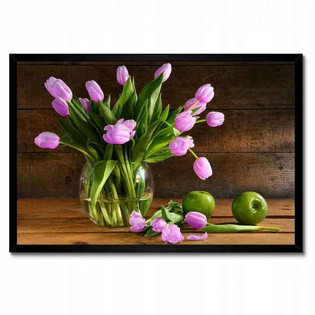 Plakáty v rámu 60x40 Fialové tulipány