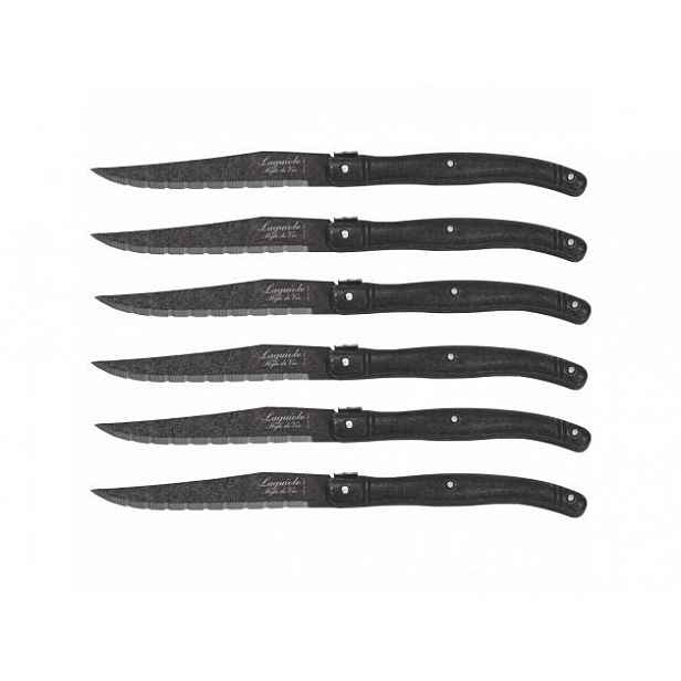 Nůž Laguiole na steaky Black Stonewash 6 ks