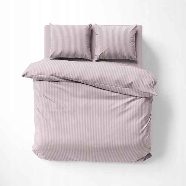 Povlečení Pure Bavlněné Z Adamašku s proužky 220x200 Powder Pink Pudrová Růžová