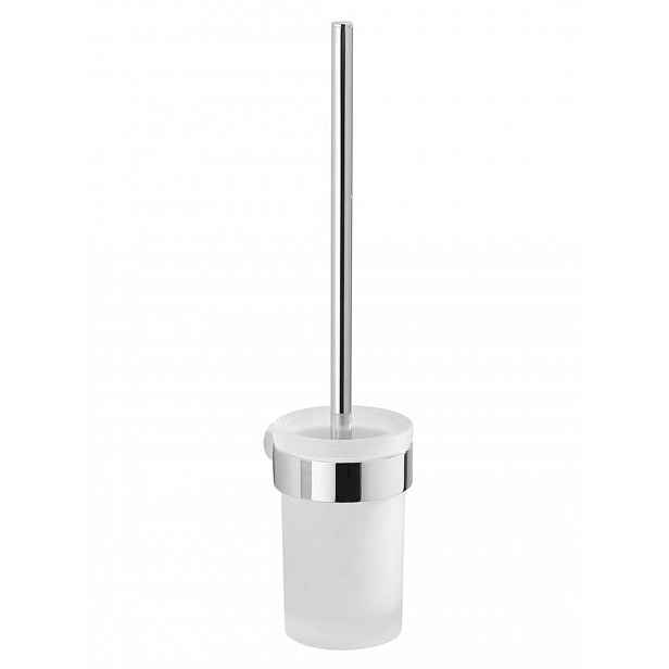 Sapho Gedy Koupelnové doplňky - WC štětka nástěnná s držákem, chrom/sklo satin PI330313