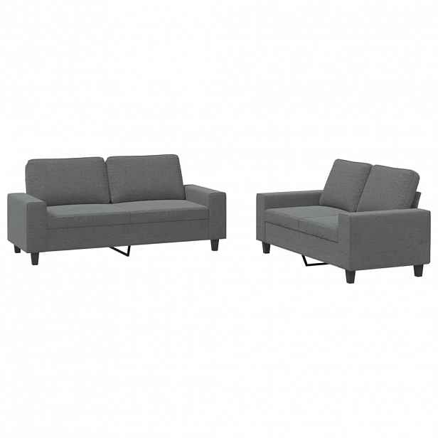 vidaXL 2dílná sedací souprava tmavě šedá textil