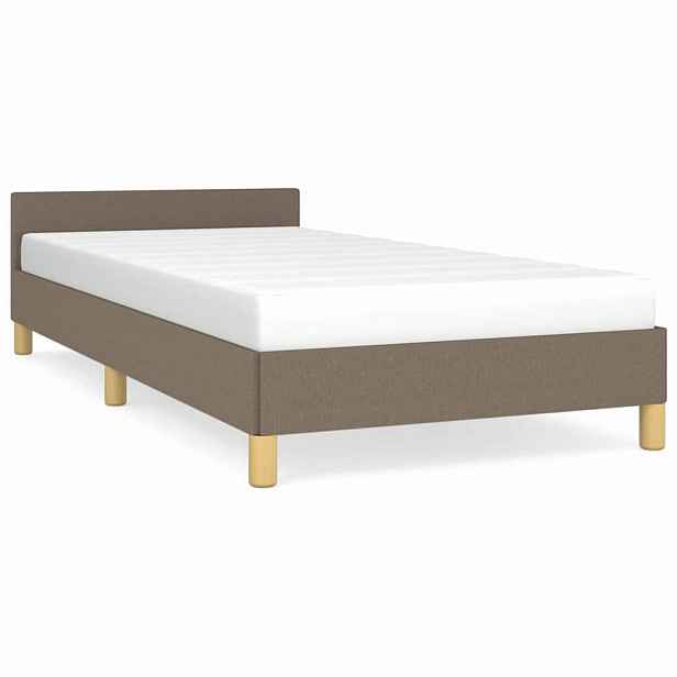 vidaXL Rám postele s čelem bez matrace taupe 90x190 cm textil