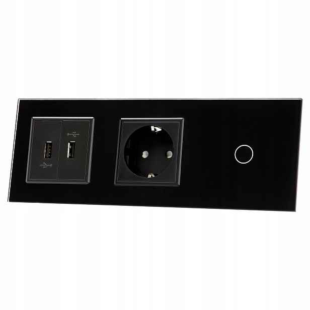 701G2USB-62 Jednopólový vypínač.+zásuvka+2xUSB Livolo