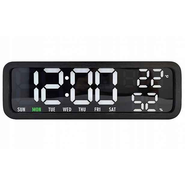 Čitelný Led Budík S Teploměrem A Vlhkoměrem Karlsson KA6145BK Alarm