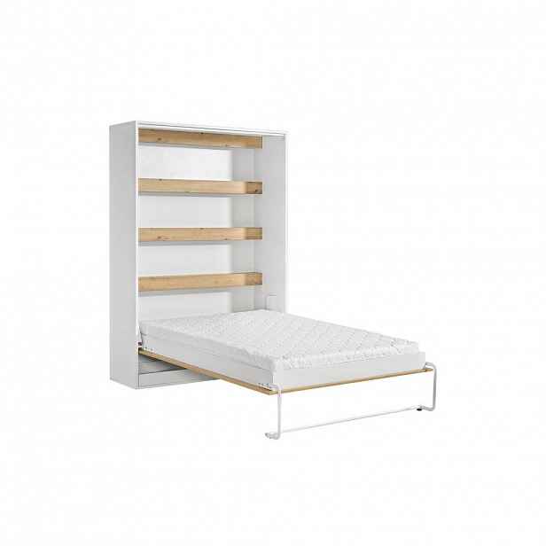 Kaiser Möbel SKLÁPĚCÍ POSTEL Perfekt 140x200 vertikální, spojuje design a funkčnost Dub + Bílá