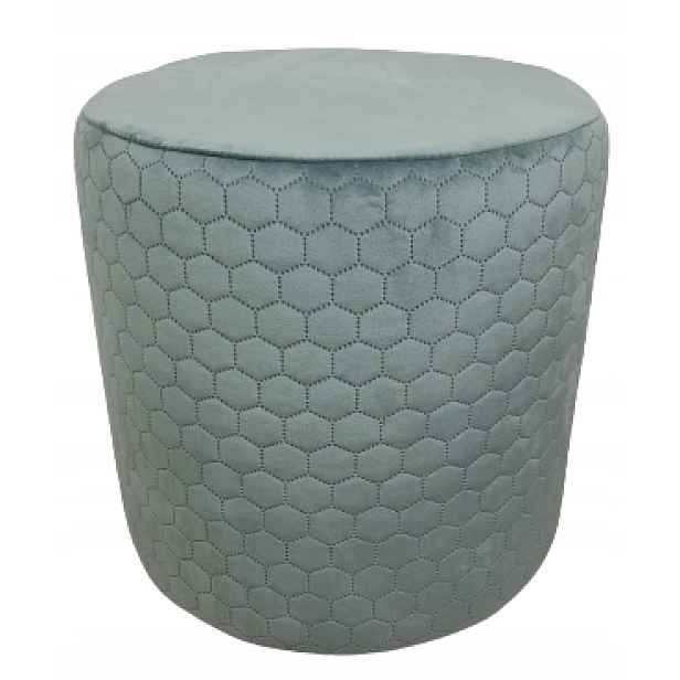 Taburet Kulatá 40 cm velur Velvet, prošívané barvy