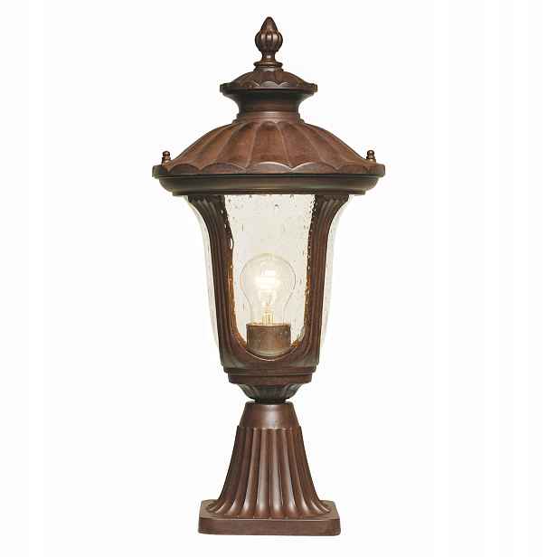 Venkovní stojací lampa zahradní klasická rezavě hnědá 51 cm Elstead