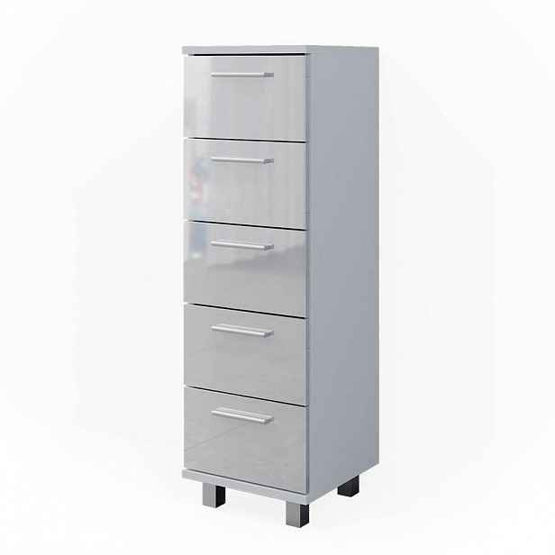 Vicco SKŘÍŇKA DO KOUPELNY Ilias Bílá vysoký lesk 30 x 95 cm
