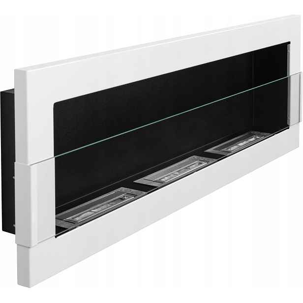 Biokrb Gmt závěsný 1200x400 bílý lesk se sklem 120x40x12 cm Bílý