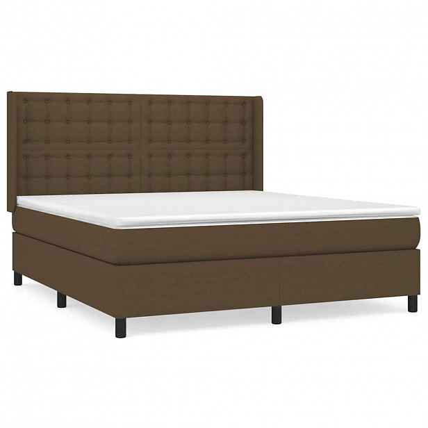 vidaXL Box spring postel s matrací tmavě hnědá 160x200 cm textil