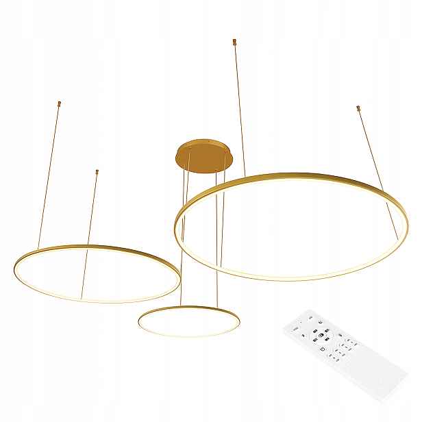 Lustr závěsné stropní svítidlo Ring Led 20 40 60 cm 3000-6500K 77W zlatý