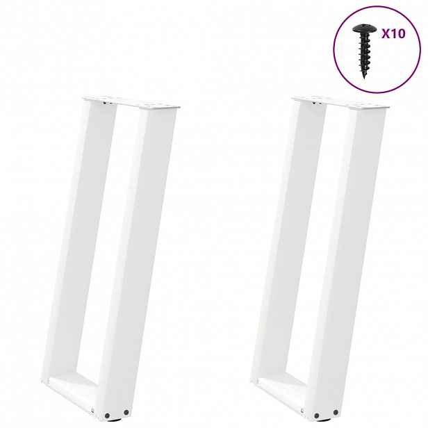 vidaXL Nohy konzolového stolku ve tvaru U, 2 ks, bílé, 28 x (72-73) cm, ocel